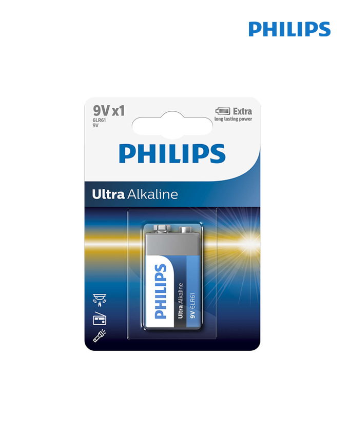 Philips Ultra Alkaline Battery 9Vx1 - 6LR61E1B/10